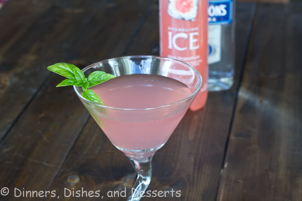 pink grapefruit and basil martini