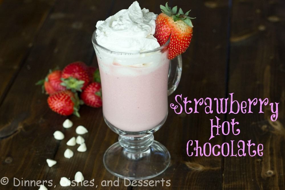 strawberry hot chocolate in a cup