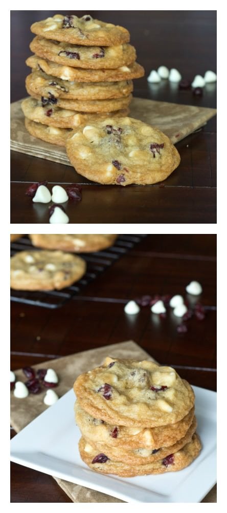 Cranberry White Chocolate Chip Cookies - soft and chewy cookies