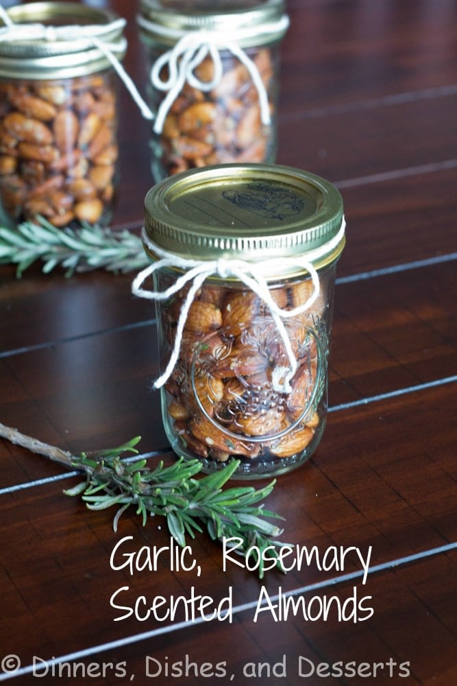Rosemary toasted almonds are a great snack or even gift for friends and neighbors