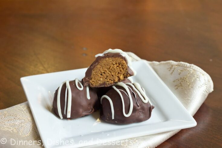 gingerbread biscoff truffles on a plate