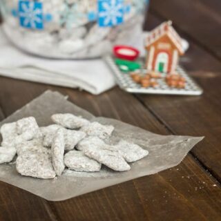 puppy chow on a table