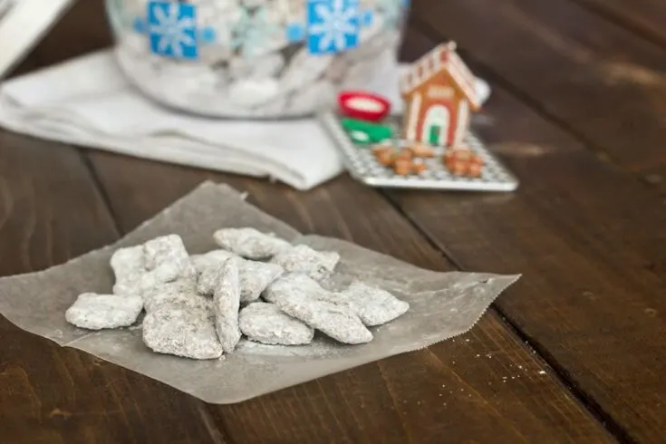 puppy chow on a table