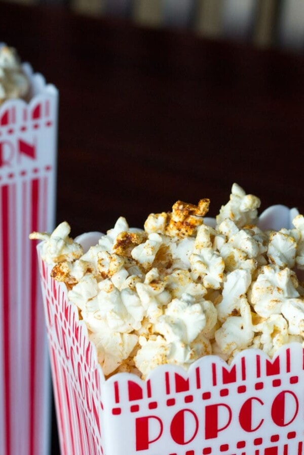 spicy popcorn in a bowl