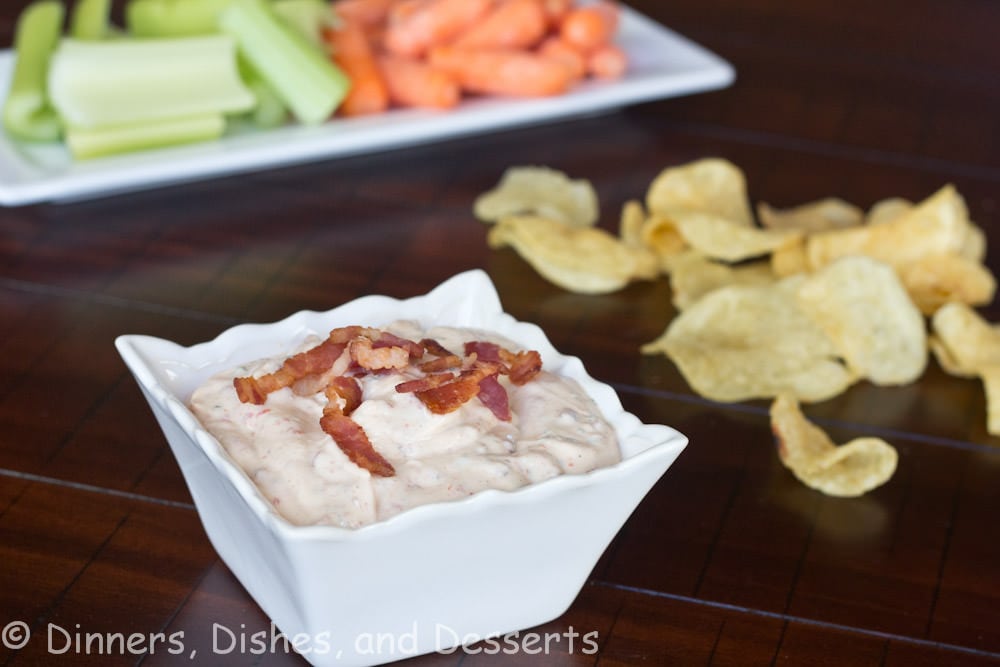 chipotle bacon ranch dip in a bowl