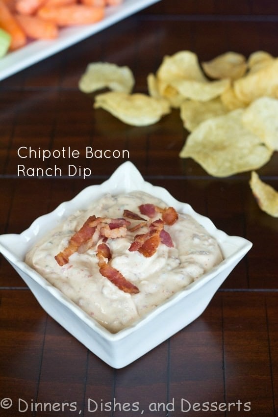 chipotle bacon ranch dip in a bowl