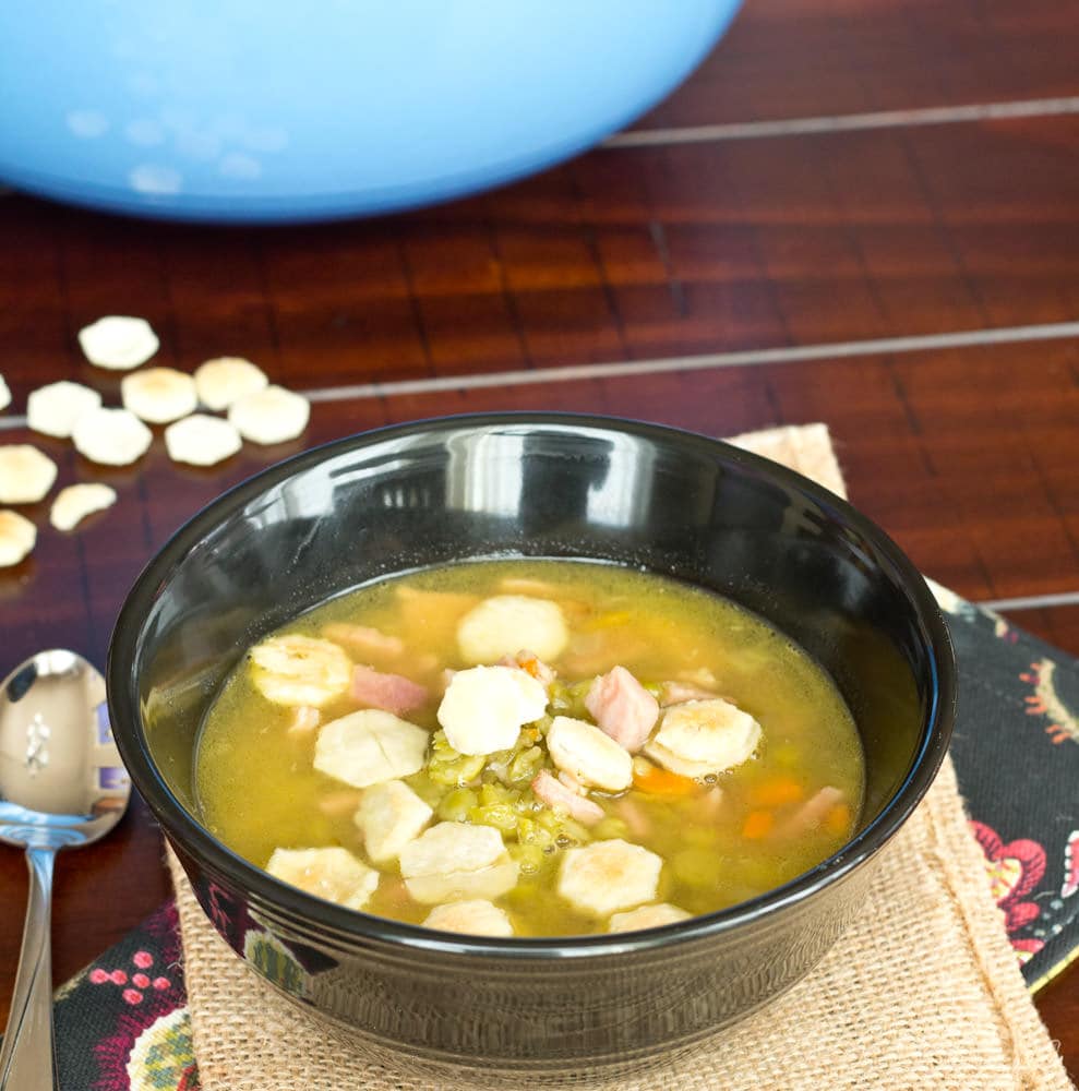 Split Pea Soup - Using leftover ham makes the best soup!  This split pea with ham soup is comforting, delicious and makes a great meal!