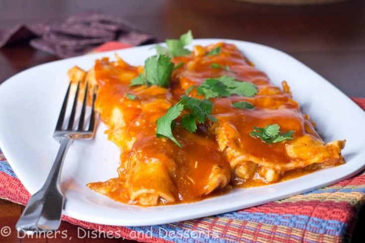 pork enchiladas on a plate