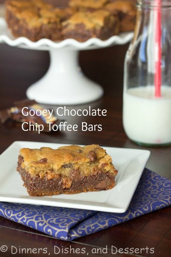 Gooey Chocolate Toffee Bars 