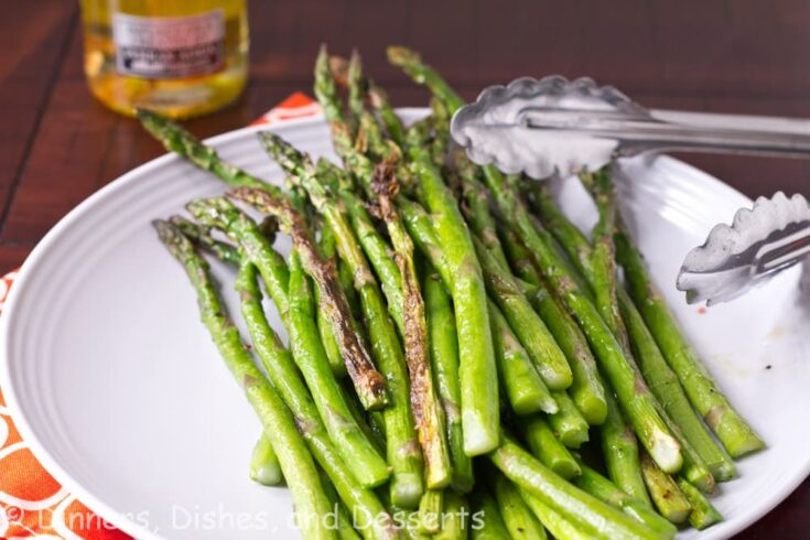 roasted asparagus on a plate