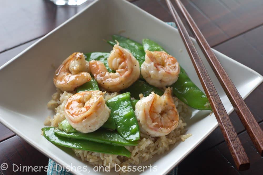 black pepper caramel shrimp on a plate