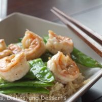 black pepper caramel shrimp on a plate