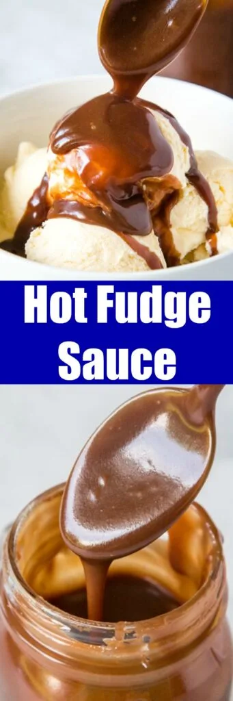 Hot Fudge Sauce - Smooth, velvety and rich chocolate sauce that is the perfect topping for ice cream sundaes! Just a few ingredients and under 15 minutes to make, so much better than store bought!  