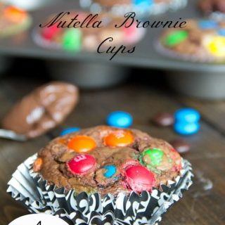 nutella brownie cups on a table