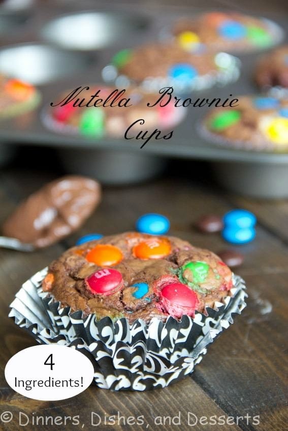 nutella brownie cups on a table