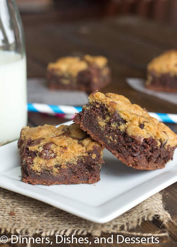Chocolate Chip Cookie Brownie Bars #recipe