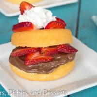 nutella strawberry shortcakes on a plate