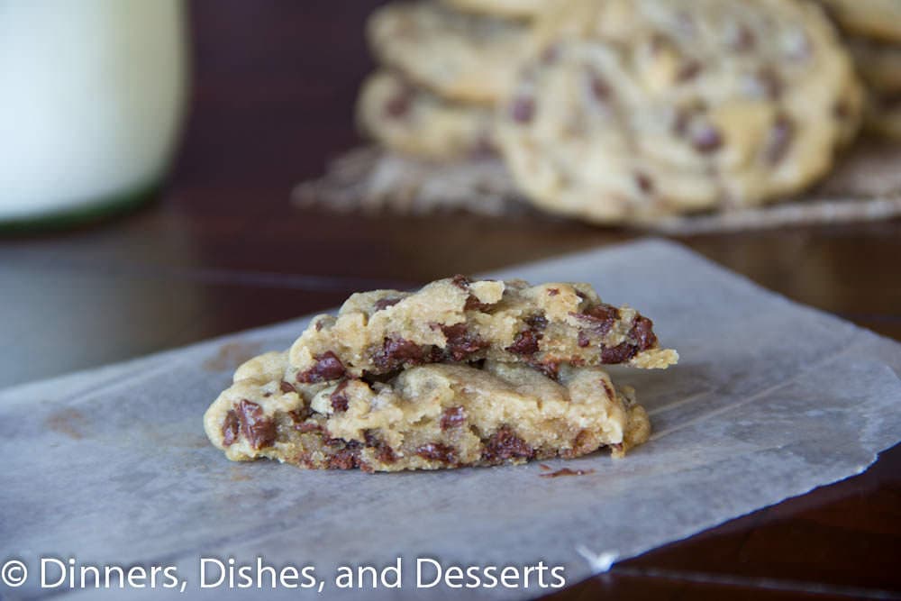perfect chocolate chip cookies on a plate