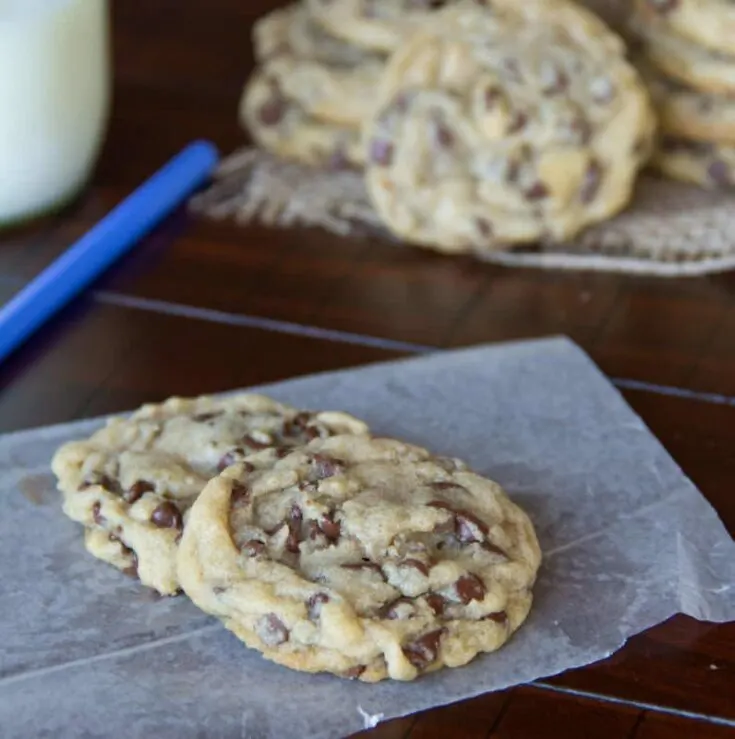 perfect chocolate chip cookies on a plate