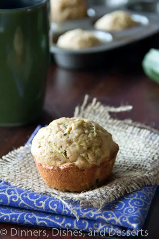 zucchini muffins on a napkin