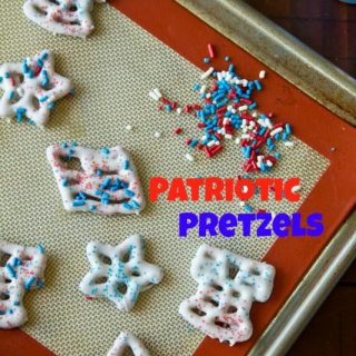 patriotic pretzels on a pan