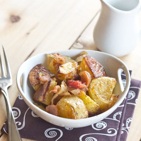 Roasted Potato Salad with Caramelized Onion and Bacon