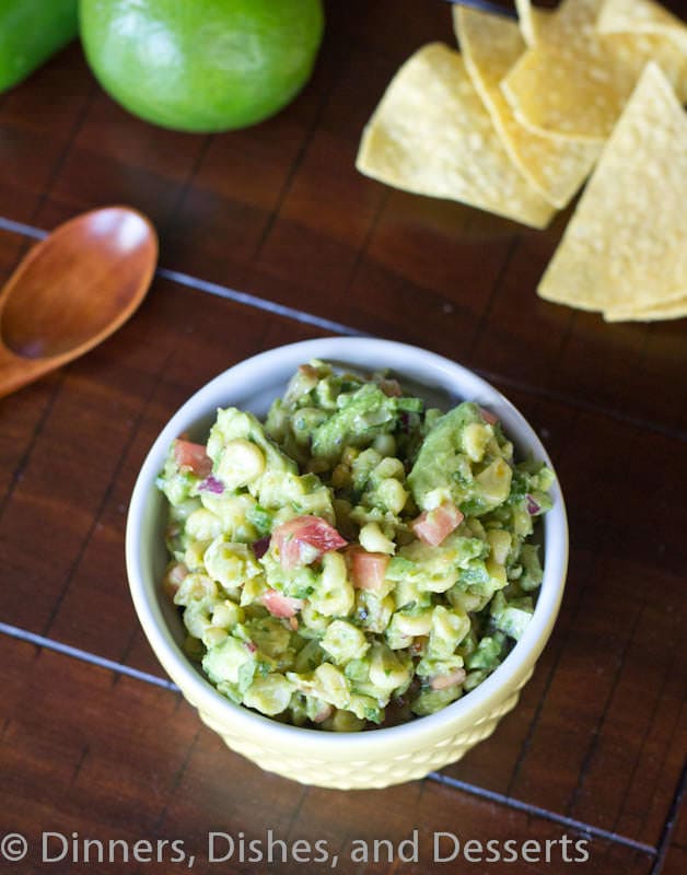 roasted corn and avocado salsa in a bowl