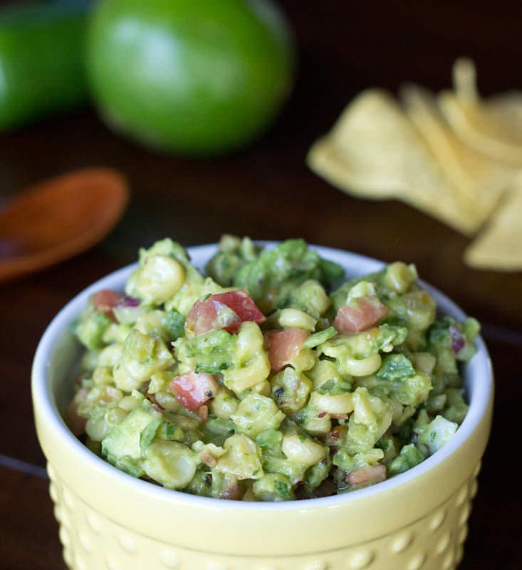 roasted corn and avocado salsa in a bowl