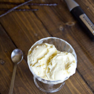 vanilla bean ice cream in a bowl
