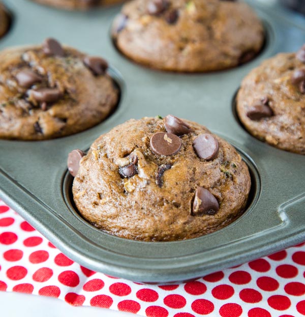 A muffin tray with chocolate muffins