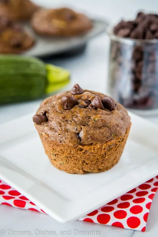 Chocolate zucchini muffins are a great way to use up the zucchini from the garden.