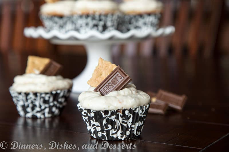 smores cupcakes on a table