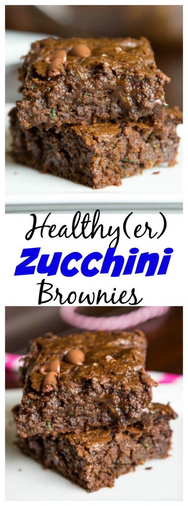 Zucchini Brownies - Fudgy zucchini brownies with a few healthier ingredients.