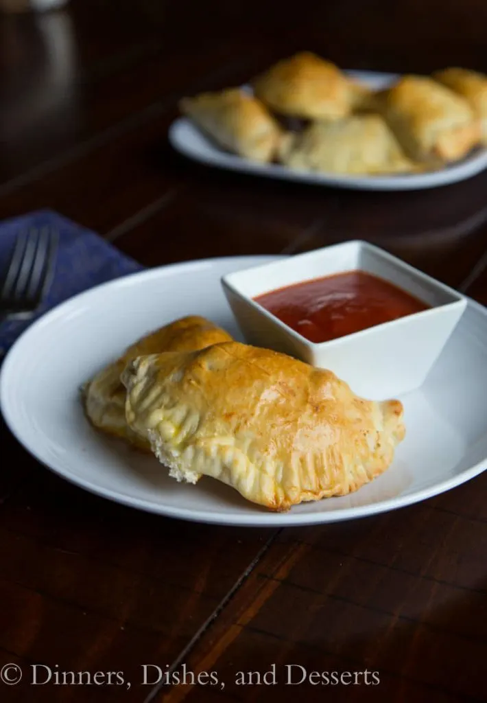 cheesey sausage croutes on a plate