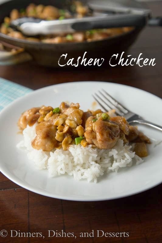 Cashew Chicken - Skip the take out and make this super easy cashew chicken recipe at home.  Comes together in minutes using ingredients you probably already have!