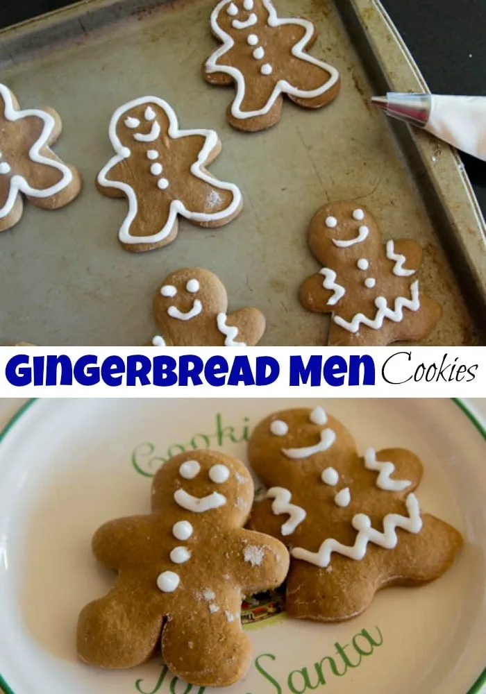 close up of gingerbread men in a pan