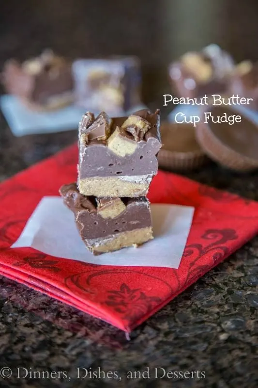 peanut butter cup fudge on a plate
