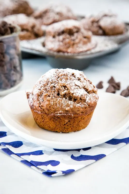 These moist and tender chocolate muffins are great to have stocked in your freezer
