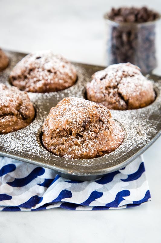 Easy chocolate muffins that are great to freeze