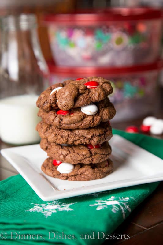 white chocolate peppermint cookies on a plate