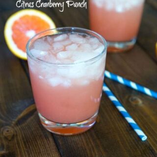 citrus cranberry punch in a cup