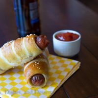 pretzel dogs on a napkin
