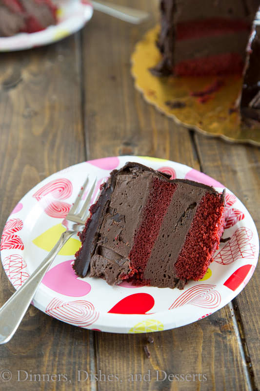Valentine\'s truffle cake on a plate
