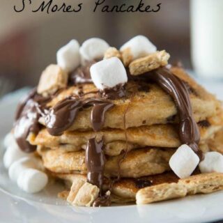 smores pancakes on a plate