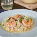 brown butter seafood rissoto on a plate