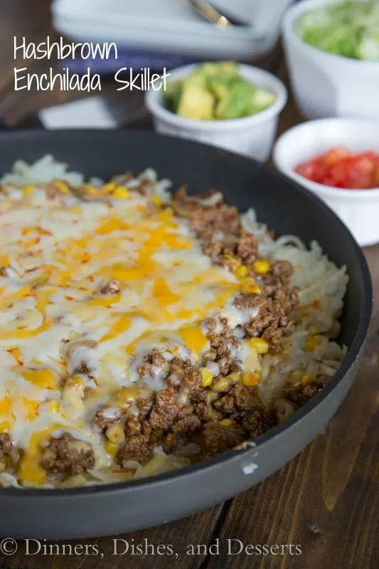 hashbrown enchilada skillet in a pan