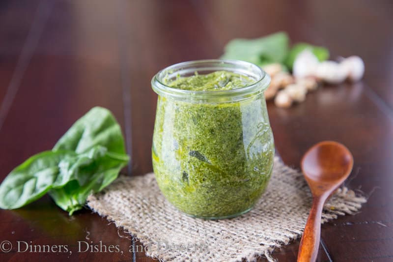 Fresh Spinach Pesto from Dinners, Dishes, & Desserts