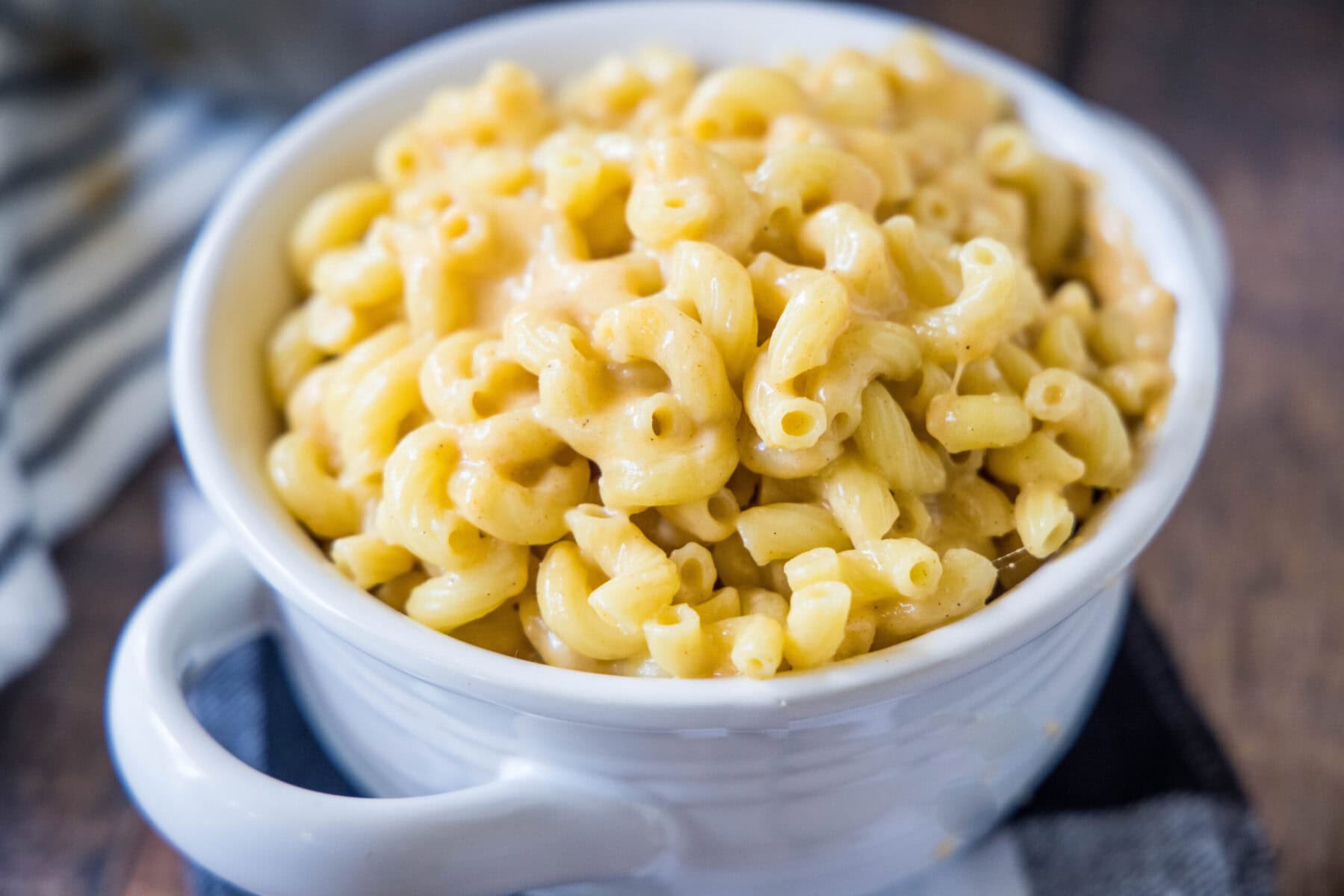 A bowl of mac and cheese