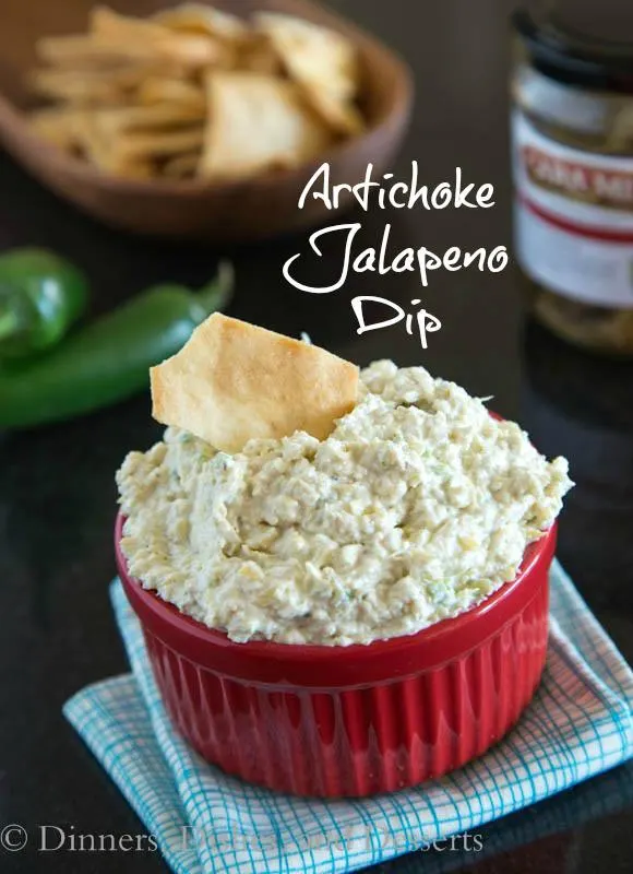 Artichoke Jalapeno Dip - a homemade version of a store bought favorite {Dinners, Dishes & Desserts}