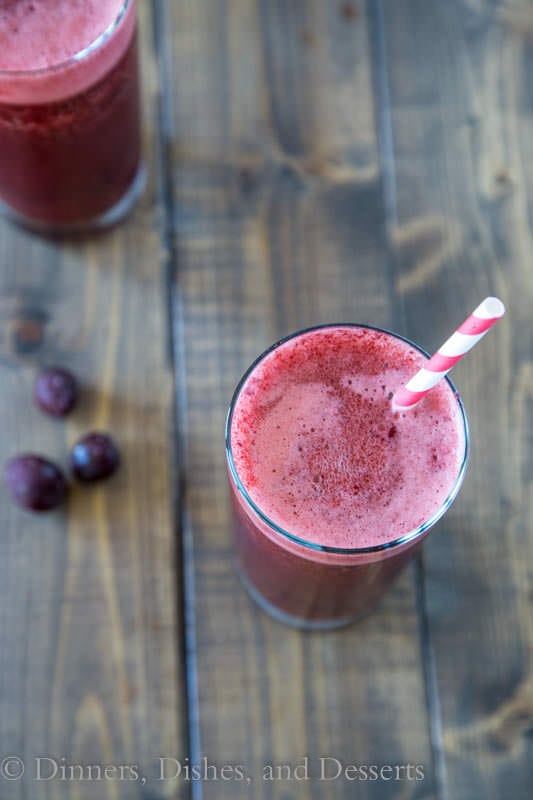 Cherry Almond Vodka Cocktail - sweet, tart, and fizzy { Dinners, Dishes, and Desserts}